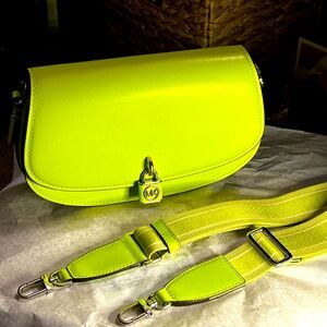 Michael Kors Neon Yellow Leather Crossbody Bag